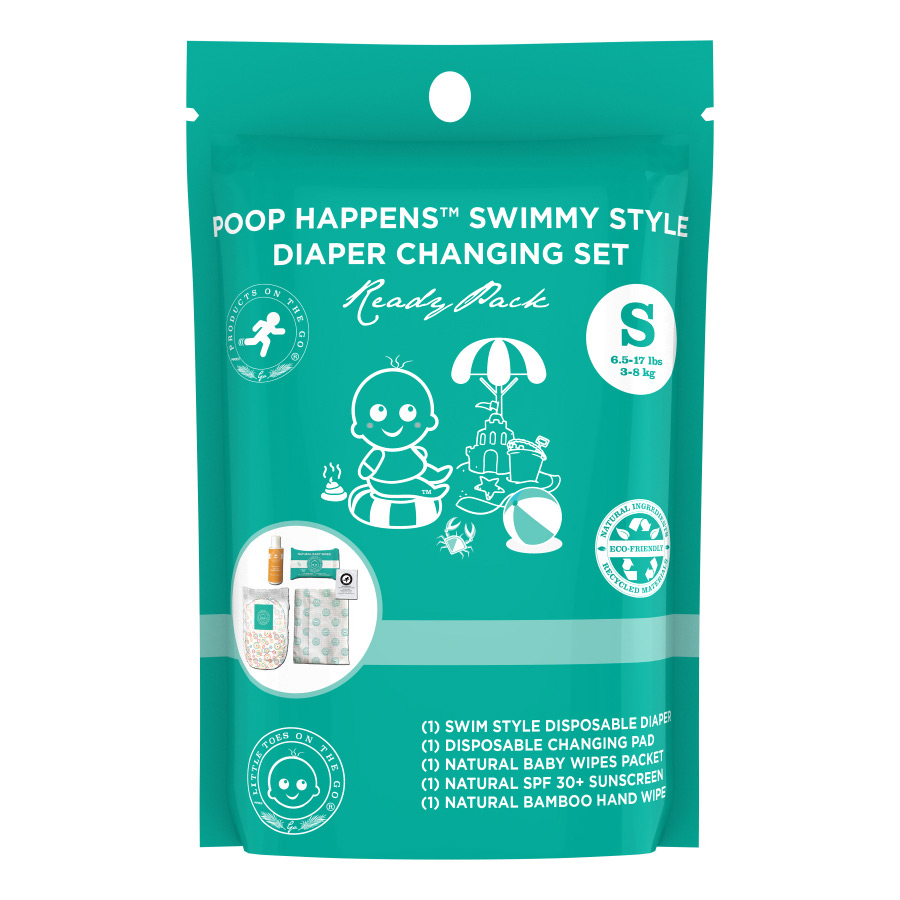 Potg1091 Poop Happens Swimmy Style One Complete Diaper Change Set & Sun Care, Small