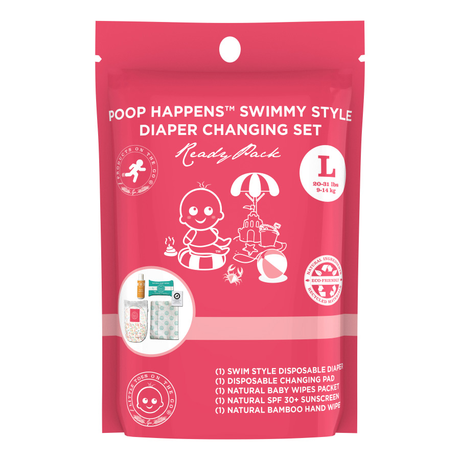 Potg1111 Poop Happens Swimmy Style One Complete Diaper Change Set & Sun Care, Large