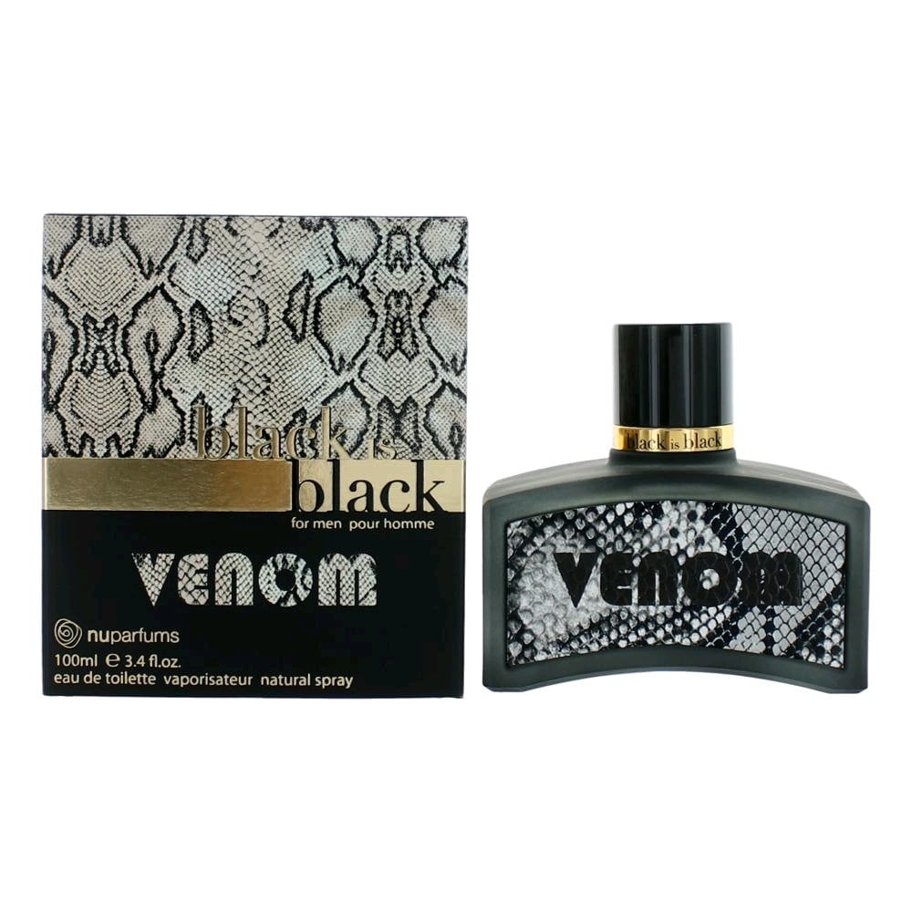 Amblisbv34s 3.4 Oz Black Is Black Venom Eau De Toilette Spray For Men
