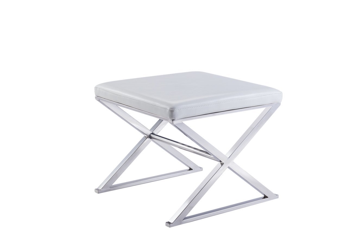 Y-1006w Faux Leather Bench, White