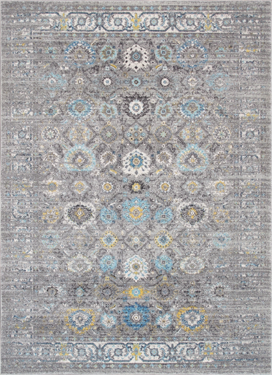 RC-5586SS 5X8 5 ft. x 7 ft. 6 in. Chelsea Design Machine Made & Power Loom Rug, Silver