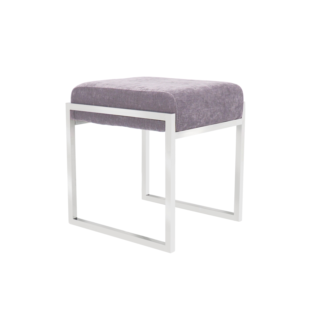 Y-1023brw Luxe Collection Stool, Grey - 17 X 14.6 X 17.6 In.