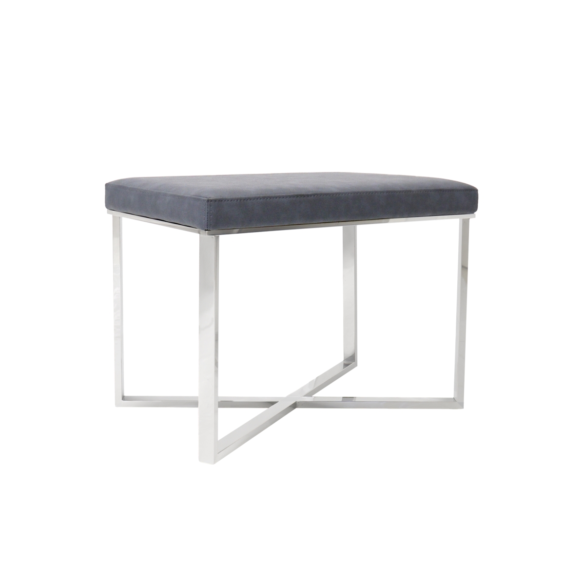 Y-1031a Luxe Collection Stool, Grey - 24 X 16 X 18 In.