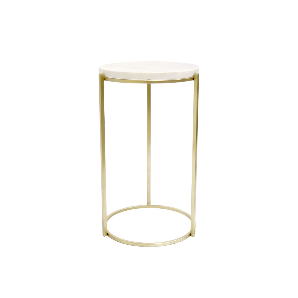 Psac-148 Carina Round Side Table, Stainless Steel Frame With Marble Top