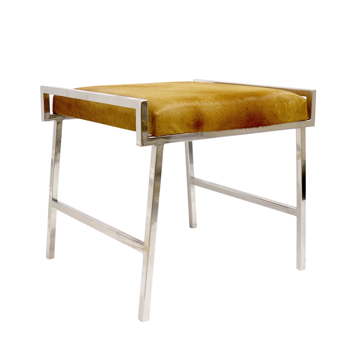 Psae-002 Eira Stool, Stainless Steel Frame With Cowhide Seat