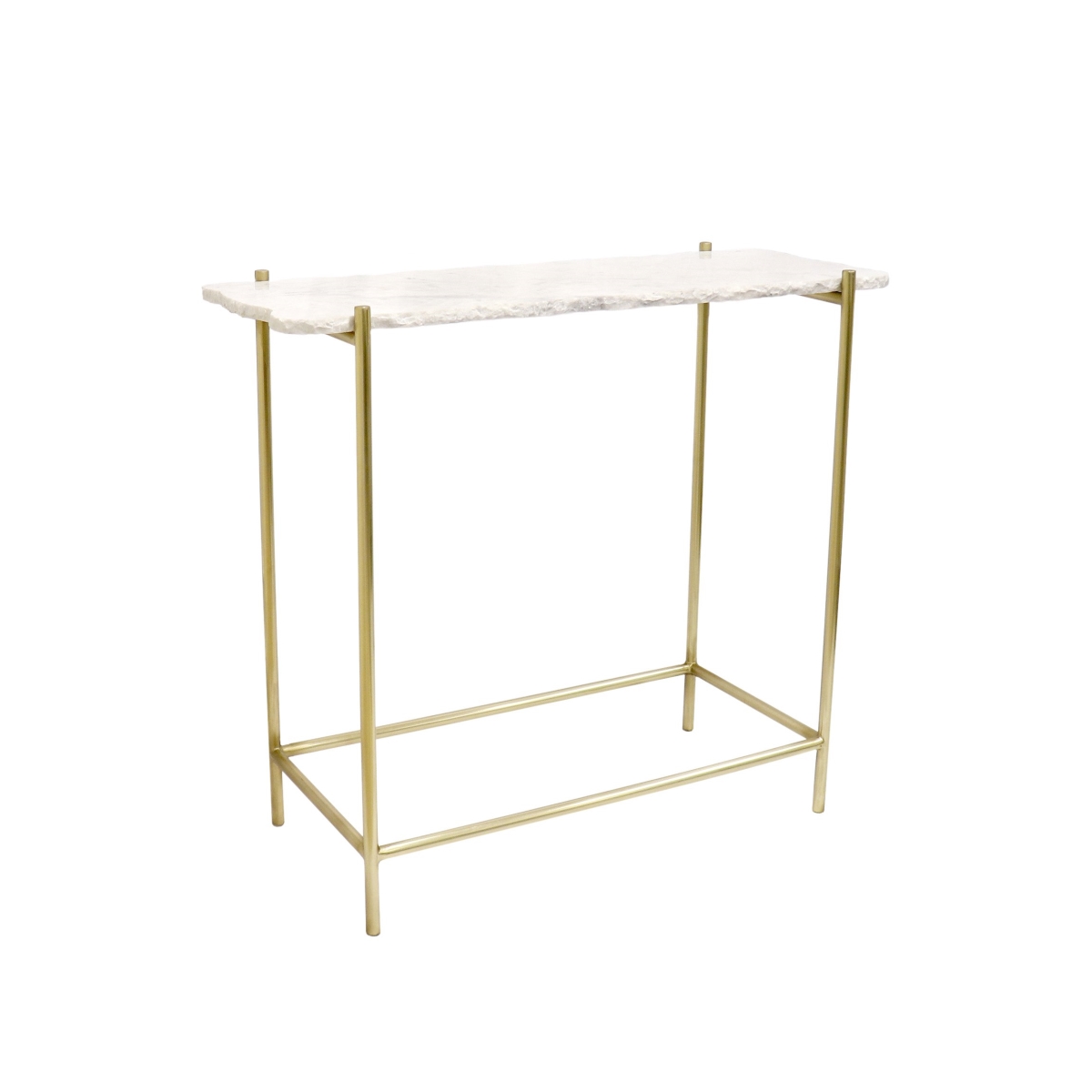 Psaf-143 Vasto Console Table, Stainless Steel Base With Marble Top