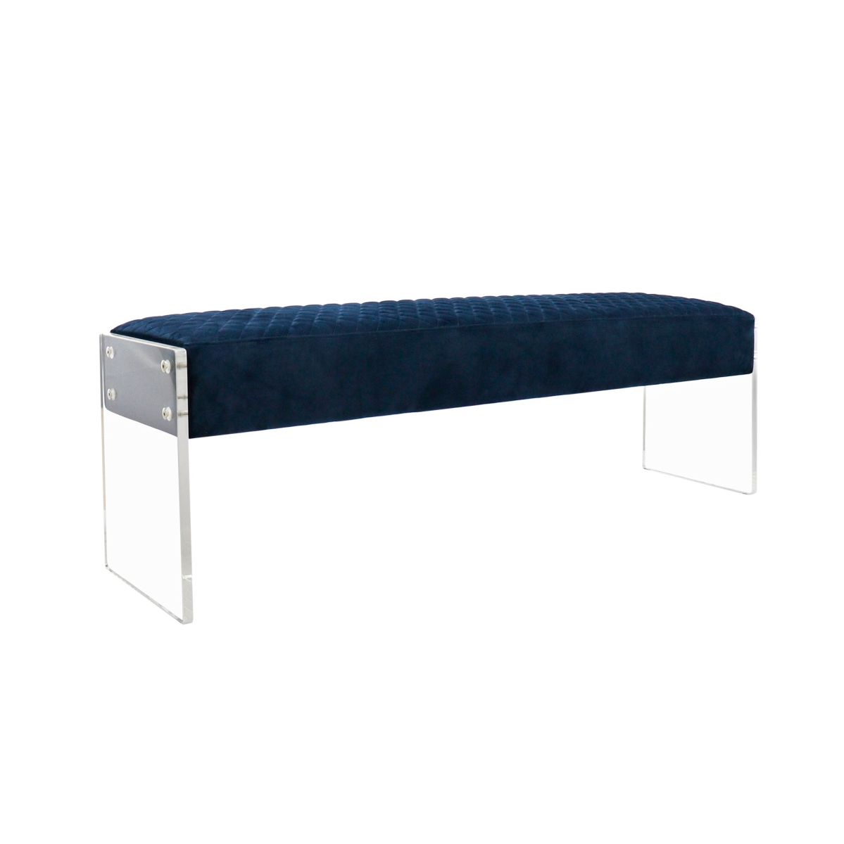 Tribecca Acrylic & Velvet Bench, Navy
