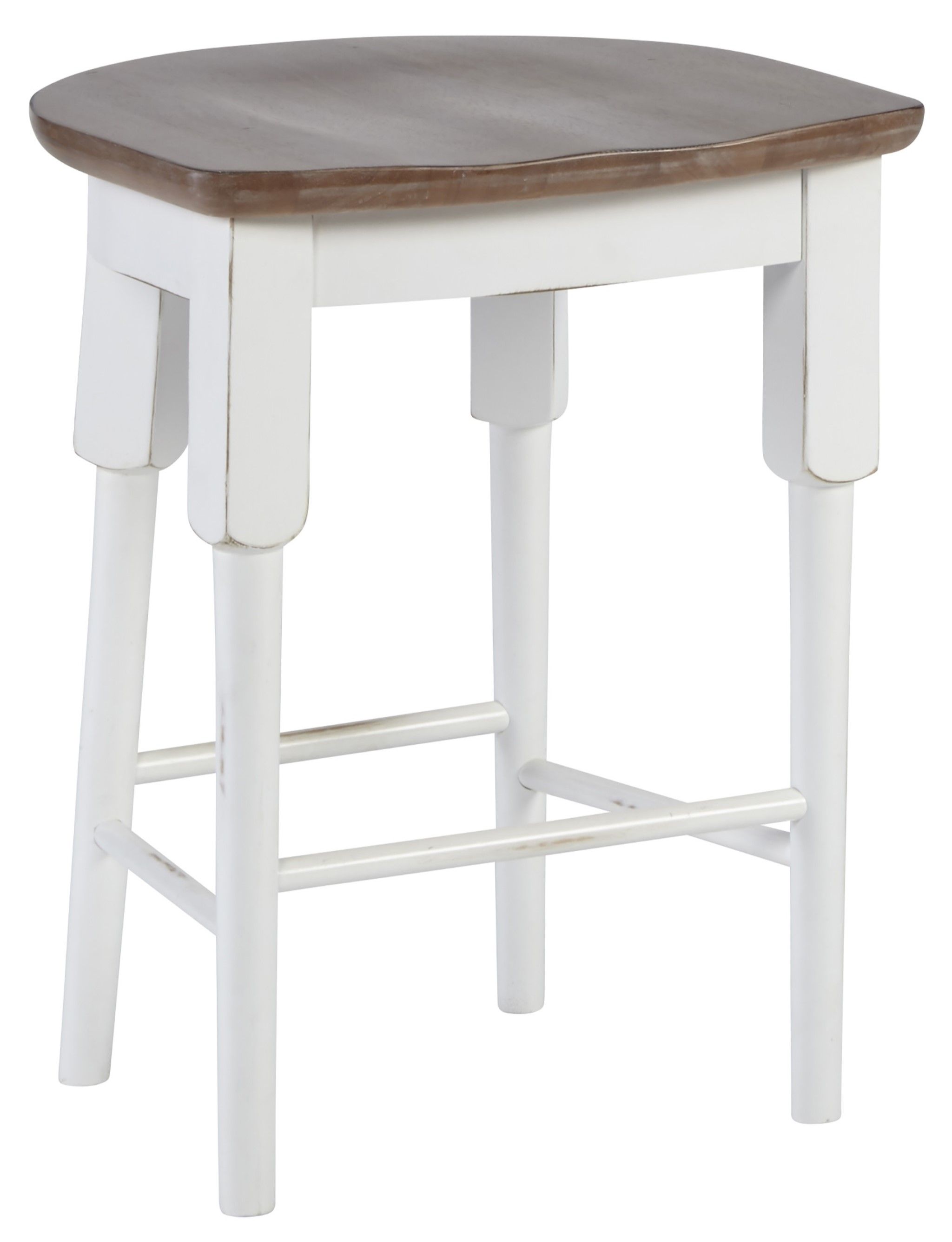 D884-64 Dining Room Counter Stool - Light Oak And Distressed White