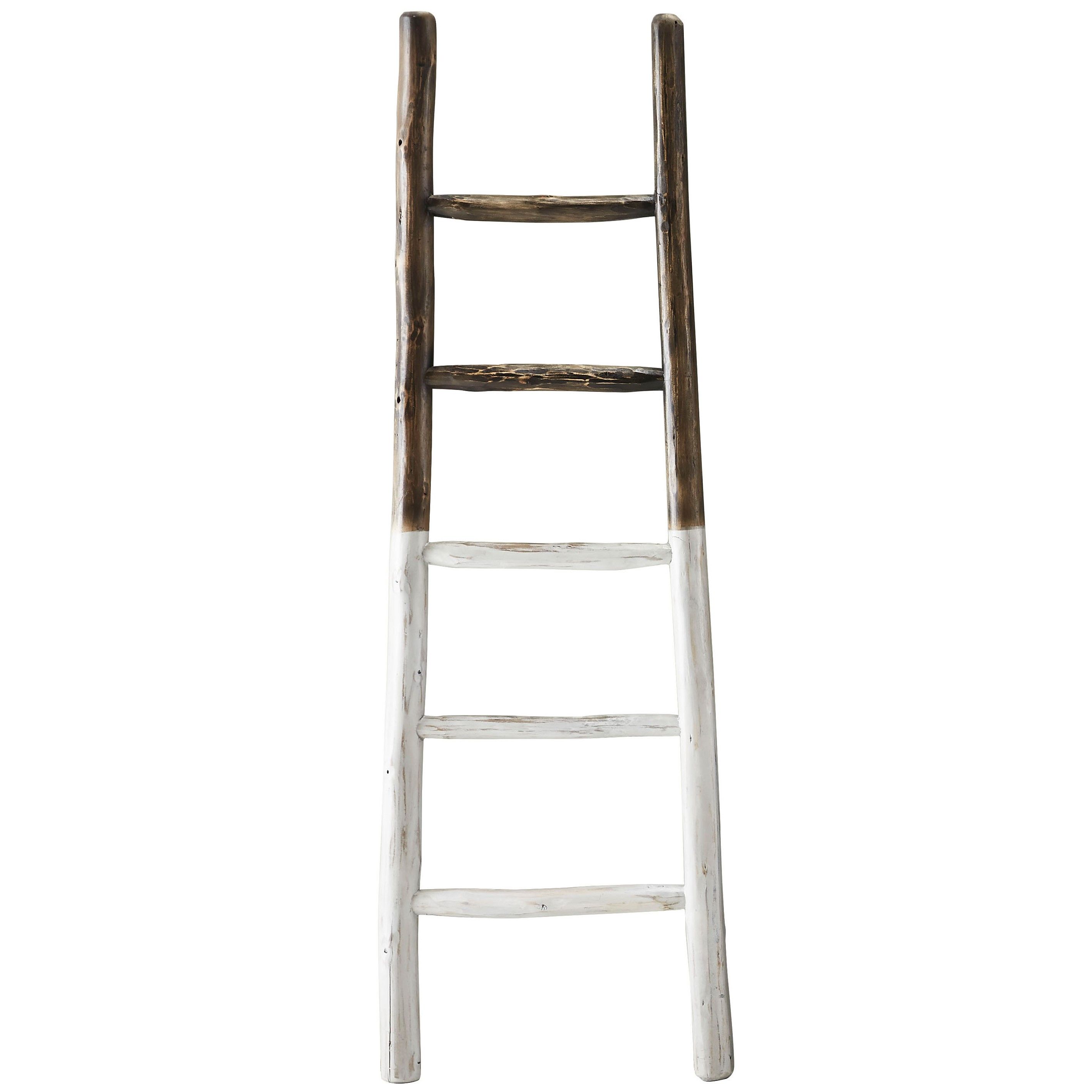 A212-10fw 23 X 24 X 3 In. Millie Blanket Ladder - Distressed French Roast & White