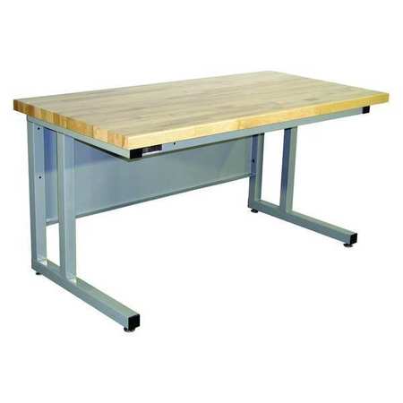 Basic Workstation Model Cantilever Heavy Duty, Solid Maple, Light Gray Frame - 72 X 30 X 30 In.