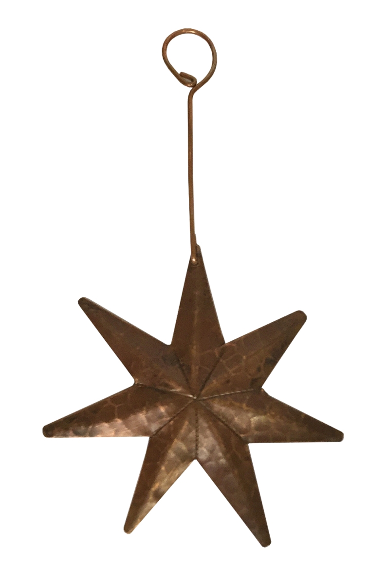 Ccost-pkg6 Hand Hammered Copper Star Christmas Ornament - 6 Count