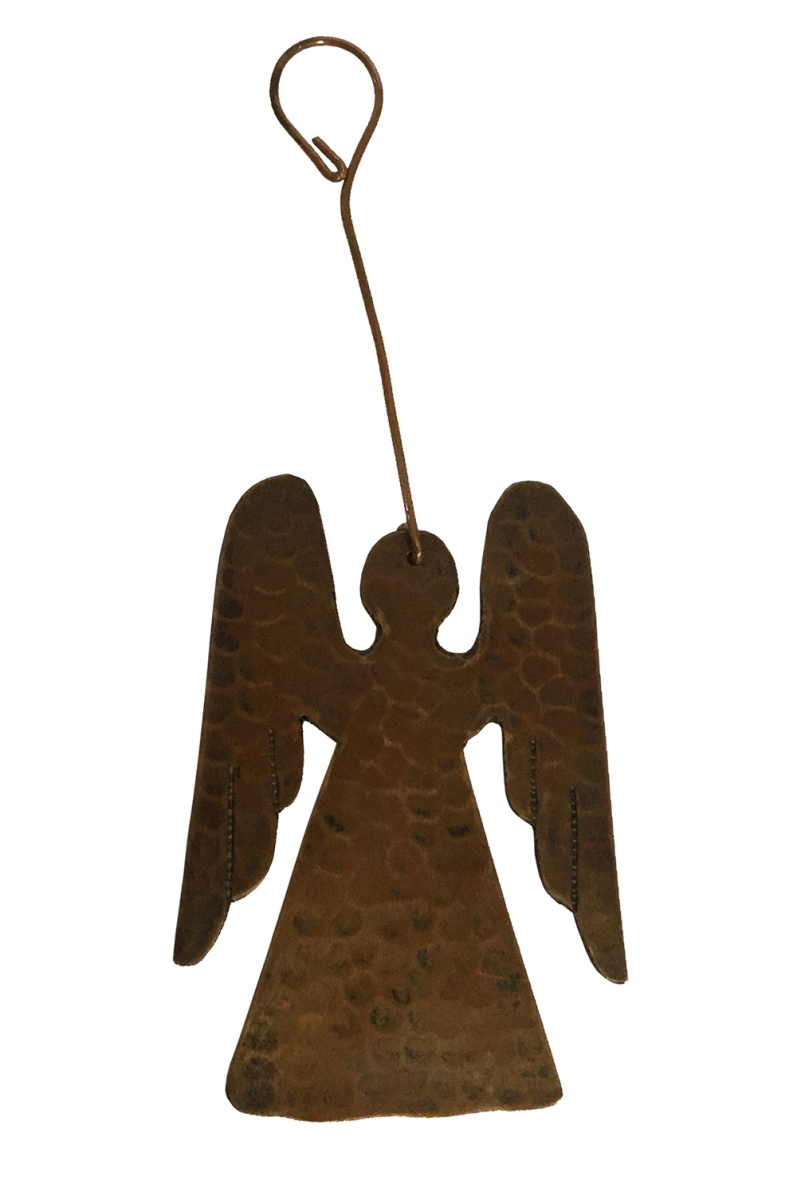 Ccoa-pkg6 Hand Hammered Copper Angel Christmas Ornament - 6 Count