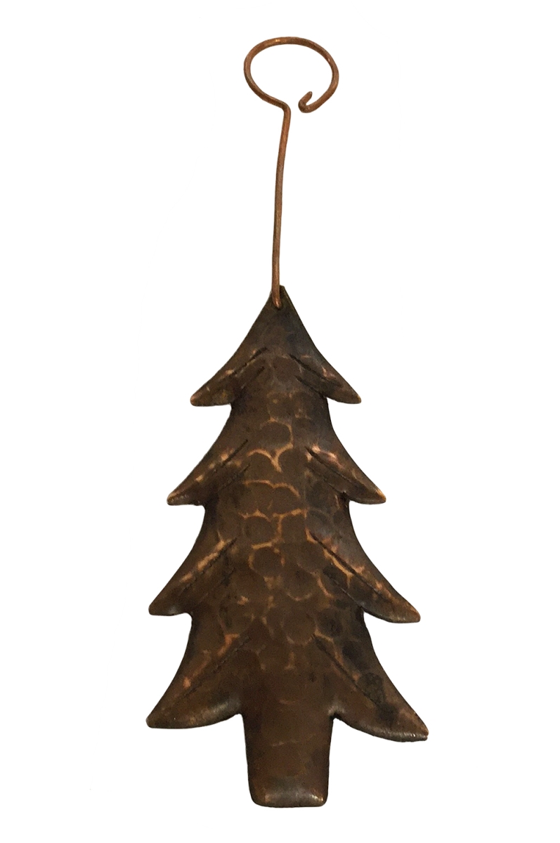 Ccoct-pkg6 Hand Hammered Copper Christmas Tree Ornament - 6 Count