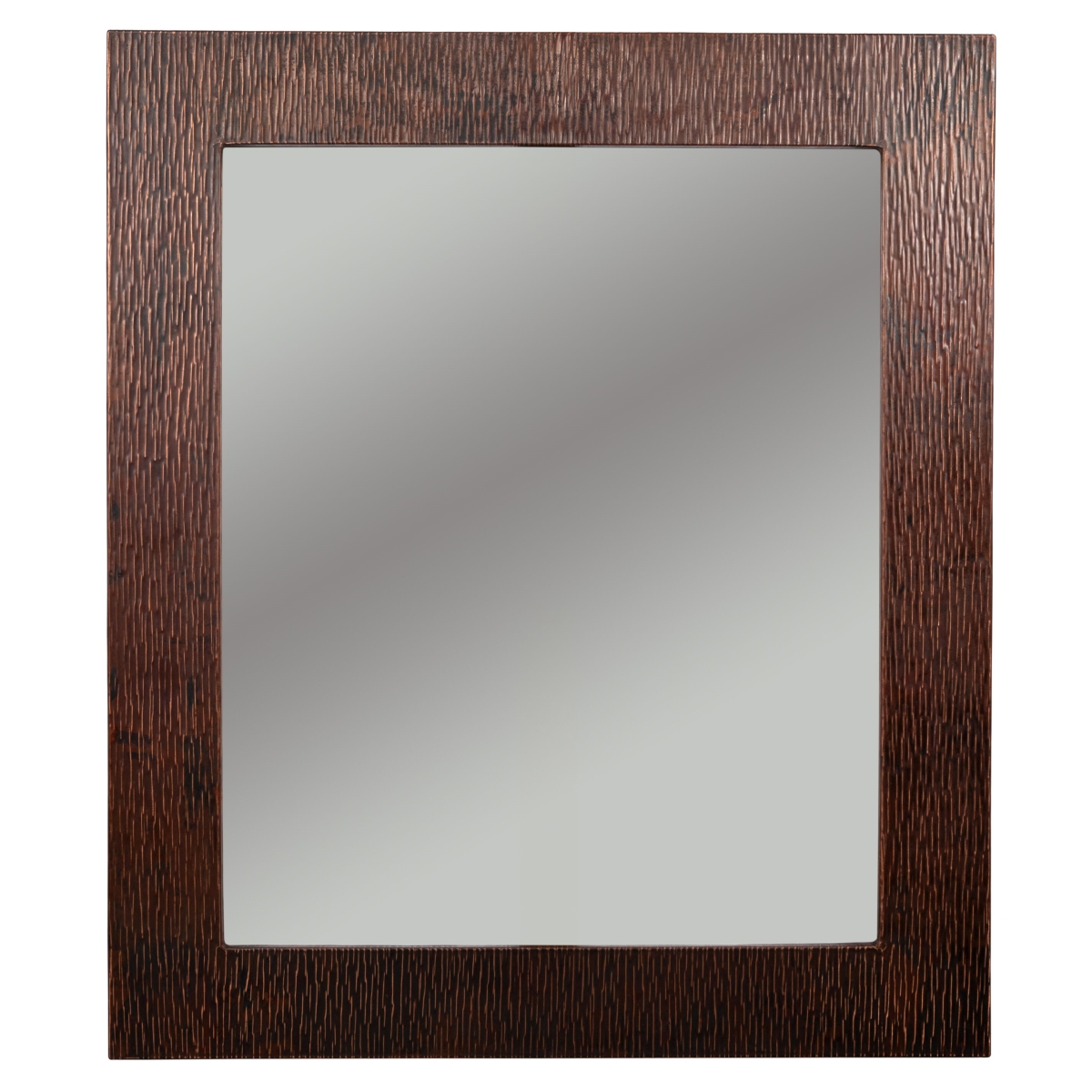 Mfrec3631-tr 36 In. Hand Hammered Rectangle Copper Mirror With Tree Design - Oil Rubbed Bronze