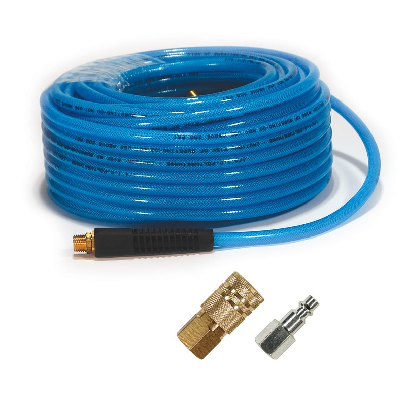 Pu141002c-b 0.25 In. X 100 Ft. Poly Air Hose With Couplers