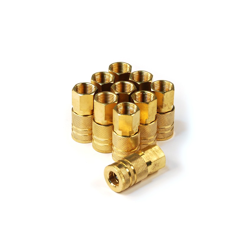 Ic1438fb6-b10-p 6-ball Industrial Coupler Brass 0.25 In. X 0.37 In. Npt Female - Pack Of 10