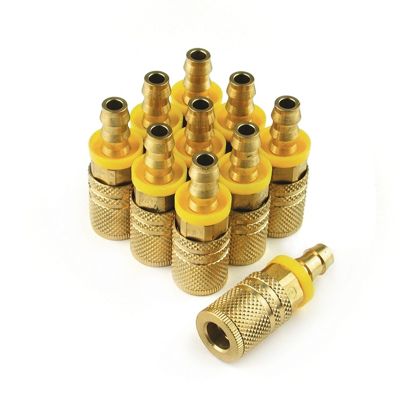 Xic1438pb6-b10b Extreme Performance Series 6-ball Brass Coupler 0.25 In. X 0.37 In. Push On Hose Barb