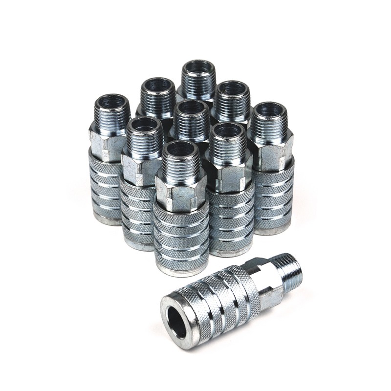 Tc1212ms-b10-p Automotive T-style 0.5 In. X 0.5 In. Male Steel Coupler - Pack Of 10
