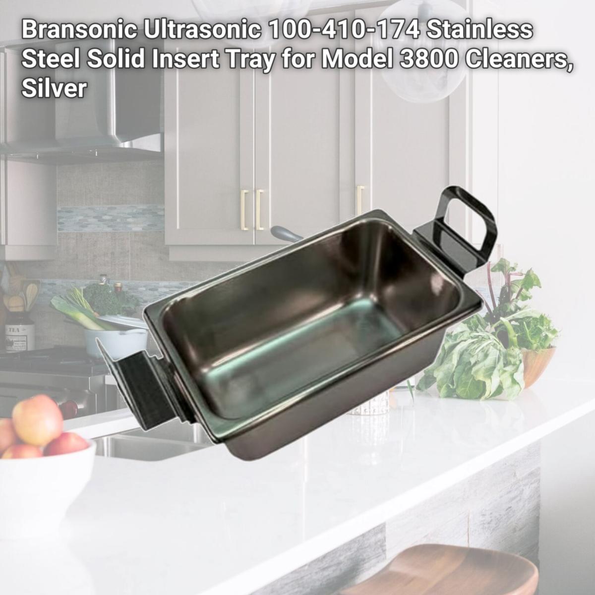 Picture of Bransonic Ultrasonic 100-410-174 Stainless Steel Solid Insert Tray for Model 3800 Cleaners, Silver