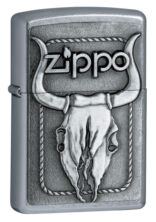 Zip-20286 2019 Emblem Attached & Bull Skull Lighter