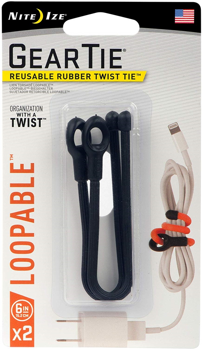 UPC 795871603510 product image for Nite Ize NIT-GLS6-01-2R7 2019 6 in. Gear Tie Loopable Twist Tie, Black - Pac | upcitemdb.com