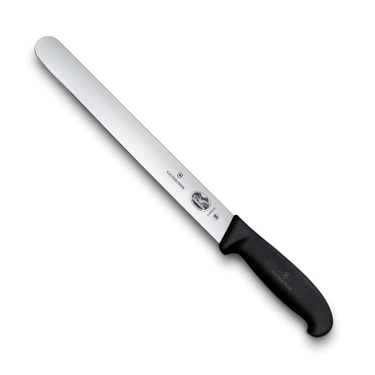 Swiss Army Brands Vic-40542 2019 10 In. Victorinox Kitchen Fibrox Pro Slicing Straight Blade With Handle, Black
