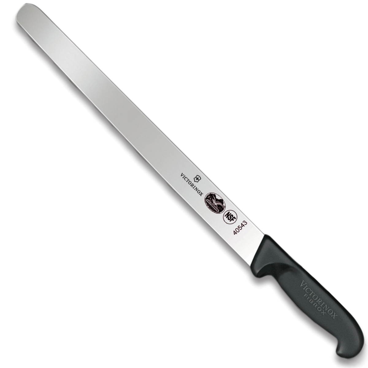 Swiss Army Brands Vic-40543 2019 12 In. Victorinox Kitchen Fibrox Pro Slicing Straight & Roast Beef Blade With Handle, Black