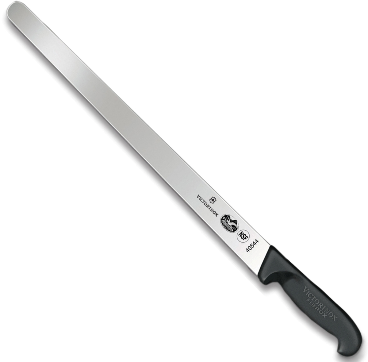 Swiss Army Brands Vic-40544 2019 14 In. Victorinox Kitchen Fibrox Pro Slicing Straight, Roast Beef Blade With Handle, Black