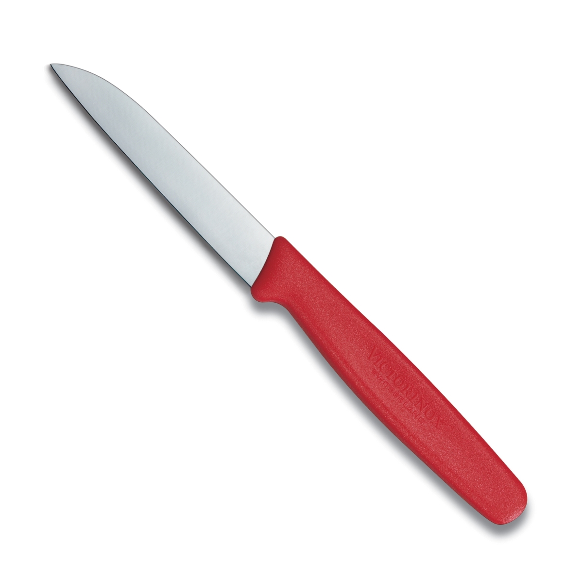 Swiss Army Brands Vic-40604 2019 3 In. Victorinox Kitchen Paring Small Handle, Sheeps Foot Straight Edge Blade, Red