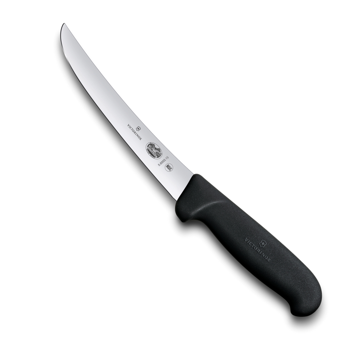 Swiss Army Brands Vic-40610 2019 6 In. Victorinox Kitchen Boning Curved, Stiff & Wide Blade, Black