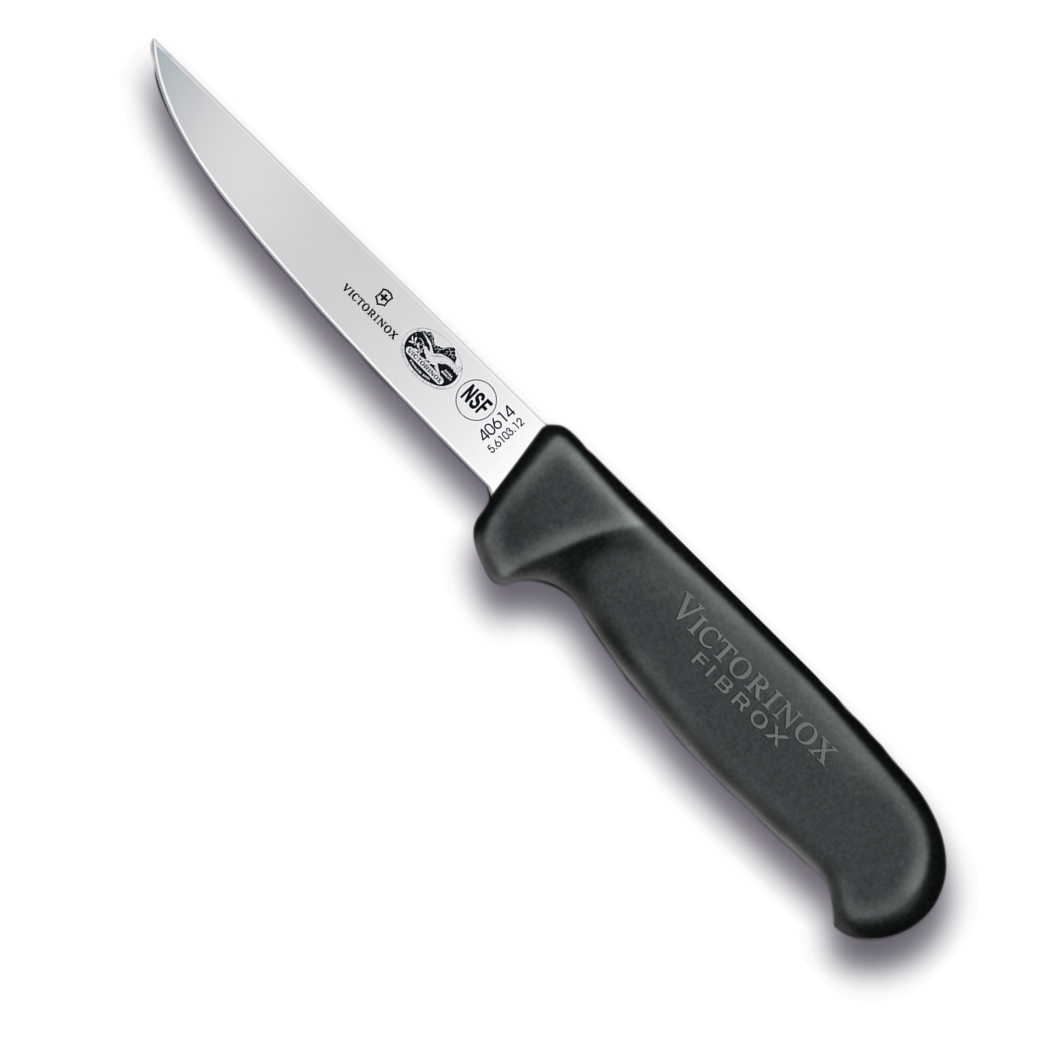 Swiss Army Brands Vic-40614 2019 5 In. Victorinox Kitchen Boning Straight, Wide & Stiff Blade, Black