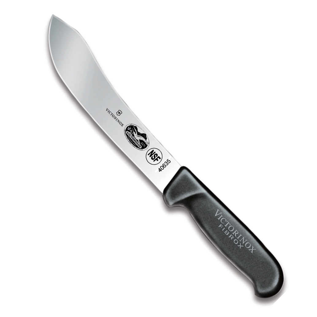 Swiss Army Brands Vic-40635 2019 7 In. Victorinox Kitchen Fibrox Pro Butcher Straight Blade, Black