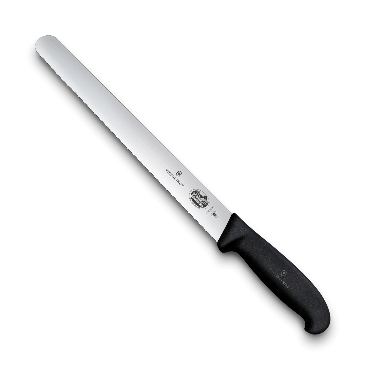 Swiss Army Brands Vic-40640 2019 10 In. Victorinox Kitchen Fibrox Pro Slicing Serrated, Roast Beef Blade With Handle, Black