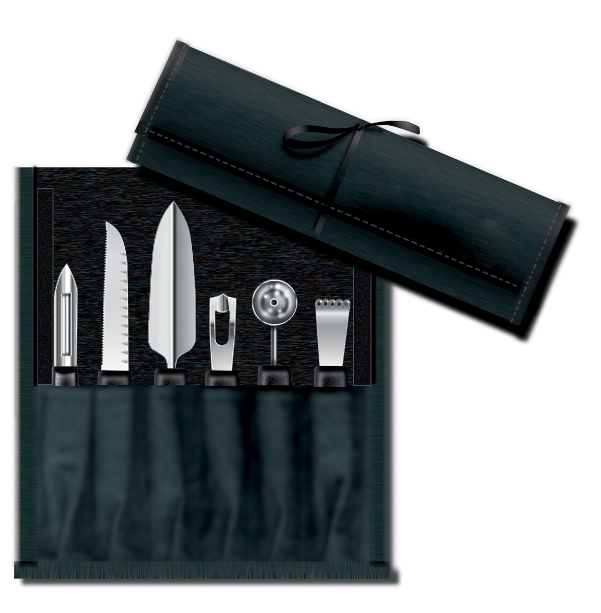 Swiss Army Brands Vic-46550 2019 Victorinox Kitchen Culinary Garnishing Kit, Black - 7 Piece