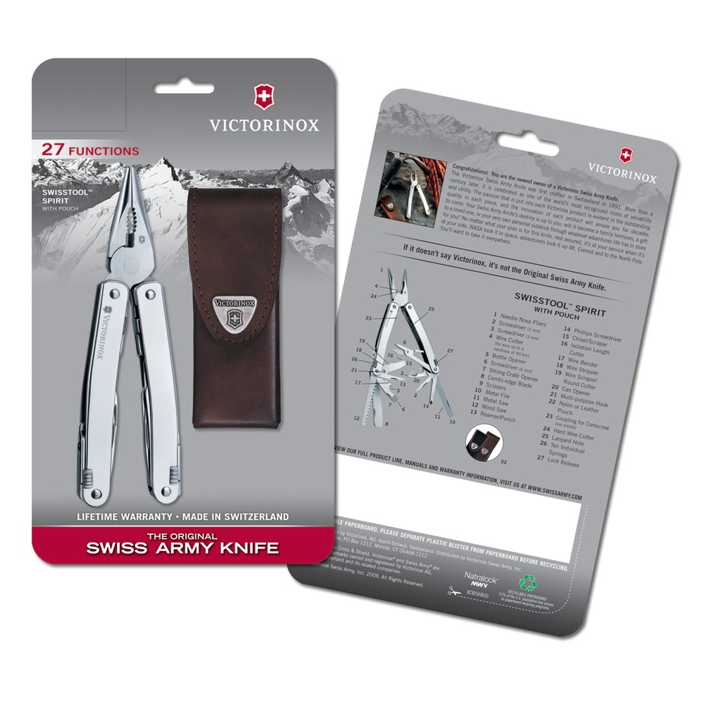 Swiss Army Brands Vic-56800 2019 105 Mm Victorinox Swisstool Spirit Leather Pouch