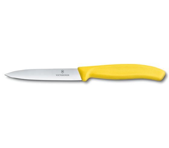 Swiss Army Brands Vic-6.7706.l118 2019 0.62 In. Victorinox Kitchen Swiss Classic Paring Straight, Spear Point Blade With Handle, Yellow