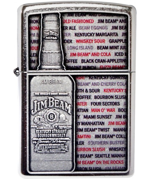 Zip-28344 Choice Jim Beam Dimensional Pewter Bottle Windproof Lighter
