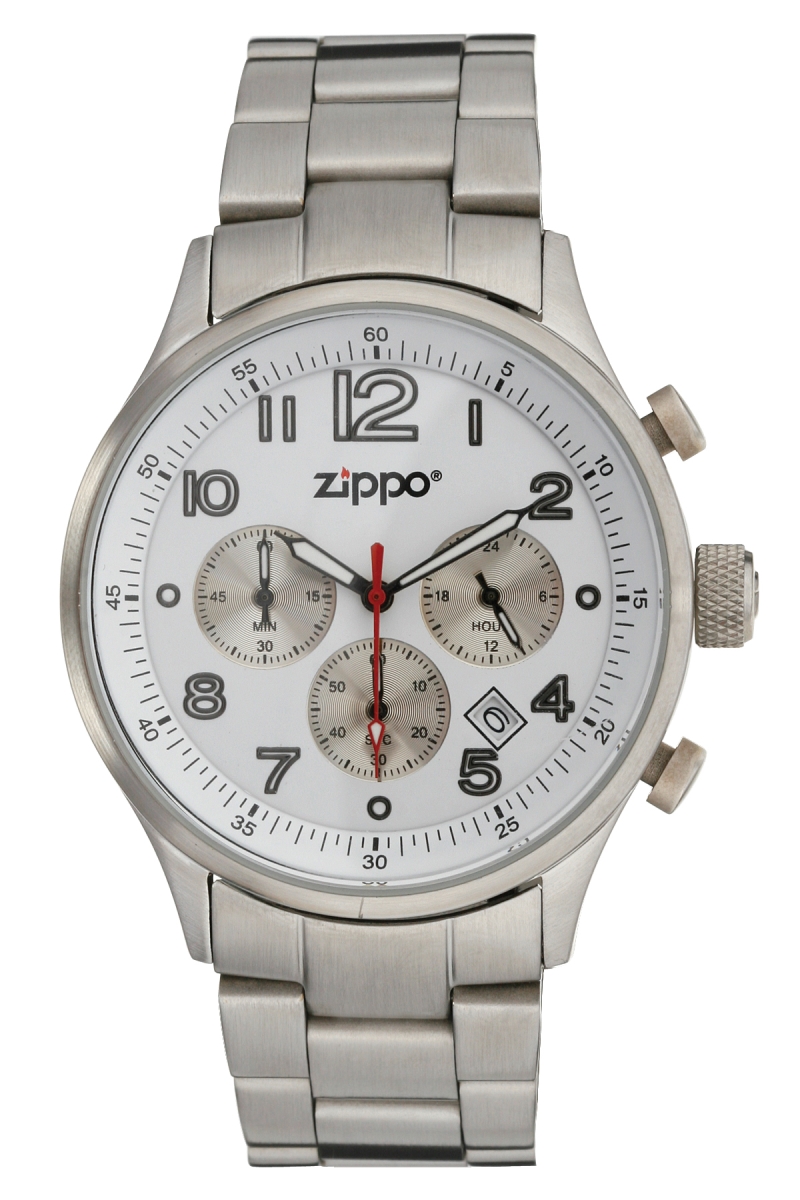 Zip-45000 Face Chronograph Sport Watch, White