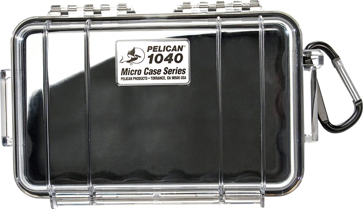 Pel-1040-105-100 2012 Pelican Micro Case Series Dry Boxe - Black & Clear