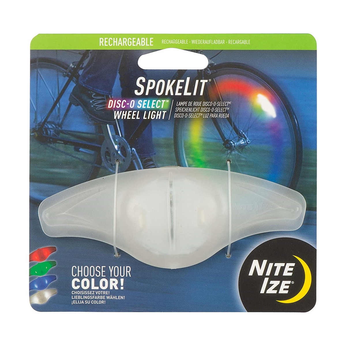 Nite Ize Nit-sklr-07s-r6 2019n Spokelit Rechargeable Wheel Light Disc-o Select