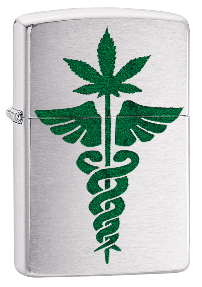 Zip-200ci405912 2019 Leaf Medical Brushed Lighter - Chrome