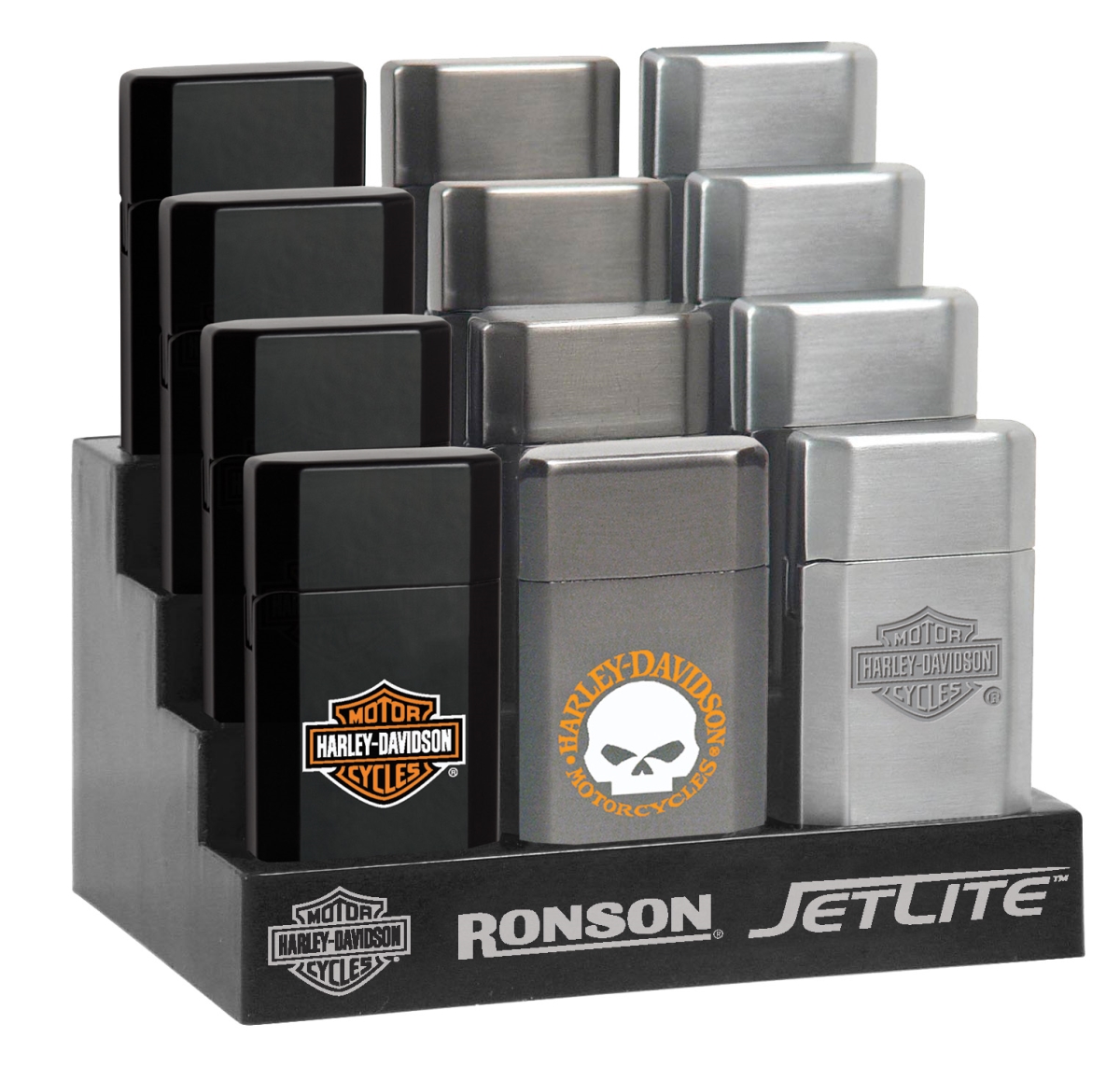 Ron-43521 2019 Ronson Harley Davidson Hd Jetlite Blister Card Assortment Lighter - Pack Of 12