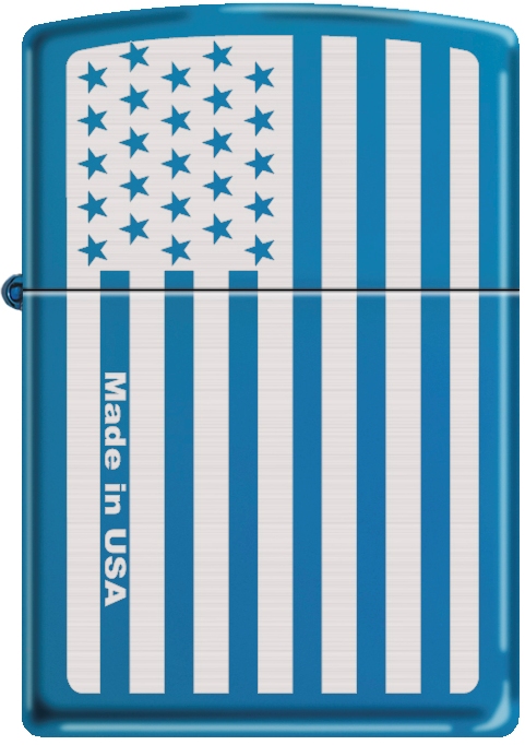 Zip-20446mp325235 2019 American Flag Sapphire Lighter - Blue