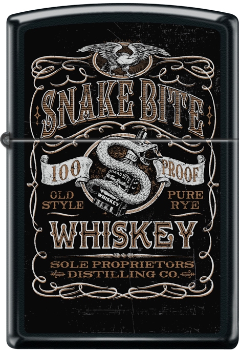 Zip-218ci017839 2019 Snake Bite Whiskey Lighter - Black Matte