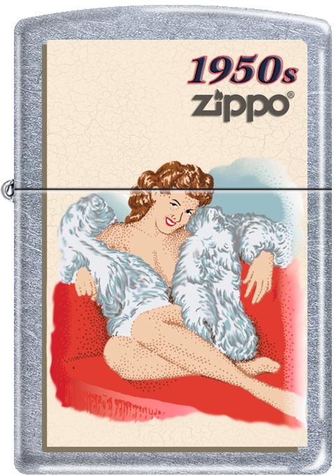 Zip-207ci007775 2019 Vintage Pin Up 1950 Satin Lighter - Chrome