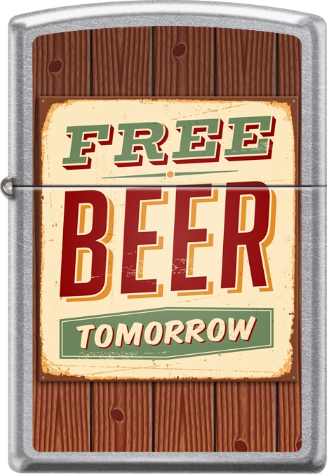 Zip-207ci012664 2019 Free Beer Tomorrow Lighter - Street Chrome