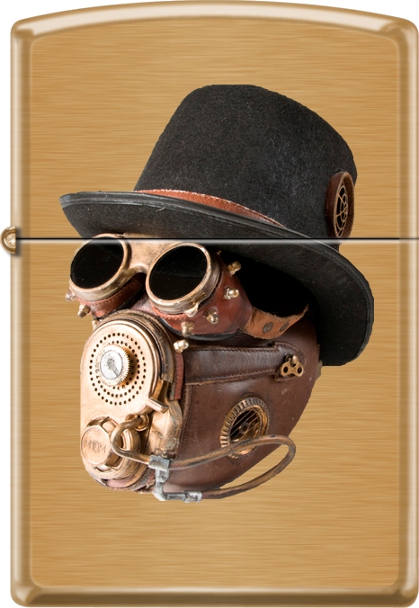 Zip-204bci018407 2019 Steampunk Hat Goggle Mask Brushed Lighter - Brass