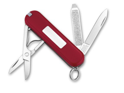 Swiss Army Brands VIC-54111 Victorinox Classic SD Engraving Panel Pocket Knife - Red