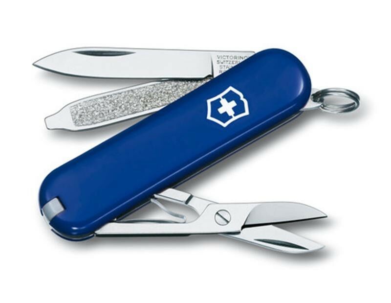 Swiss Army Brands VIC-59219 2019 Victorinox Stainless Steel Signature Key Fob Pocket Knife - Blue