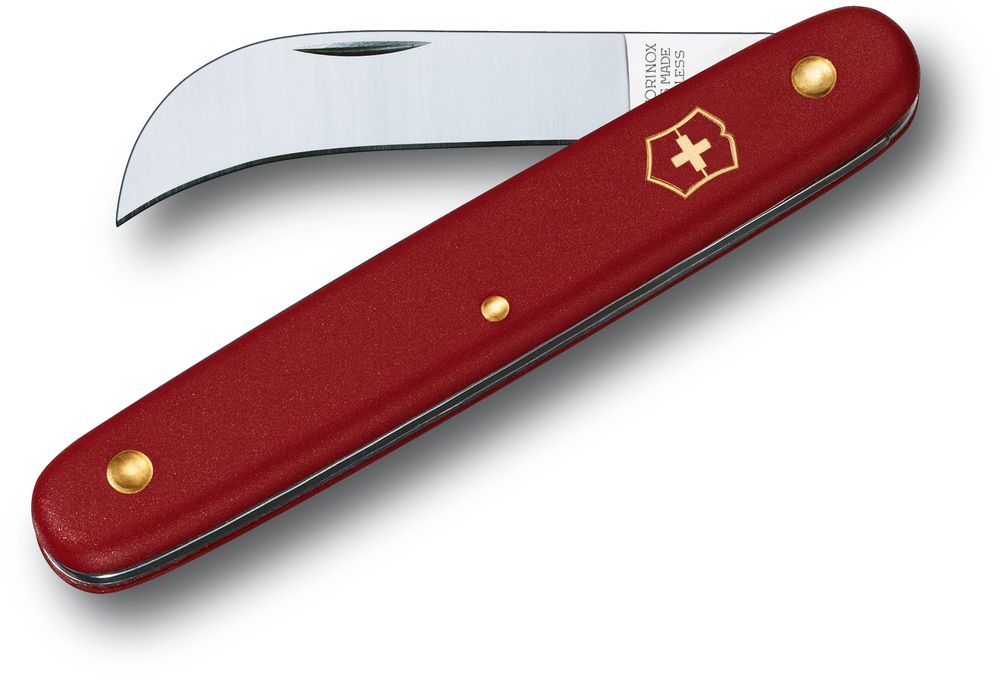 VIC-3.9060 4 in. 2025 Victorinox Curved Blade Red Handle Kitchen Floral Knife